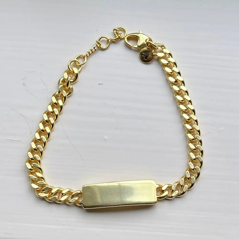 NWT Madewell Gold Chunky Bar Chain Bracelet